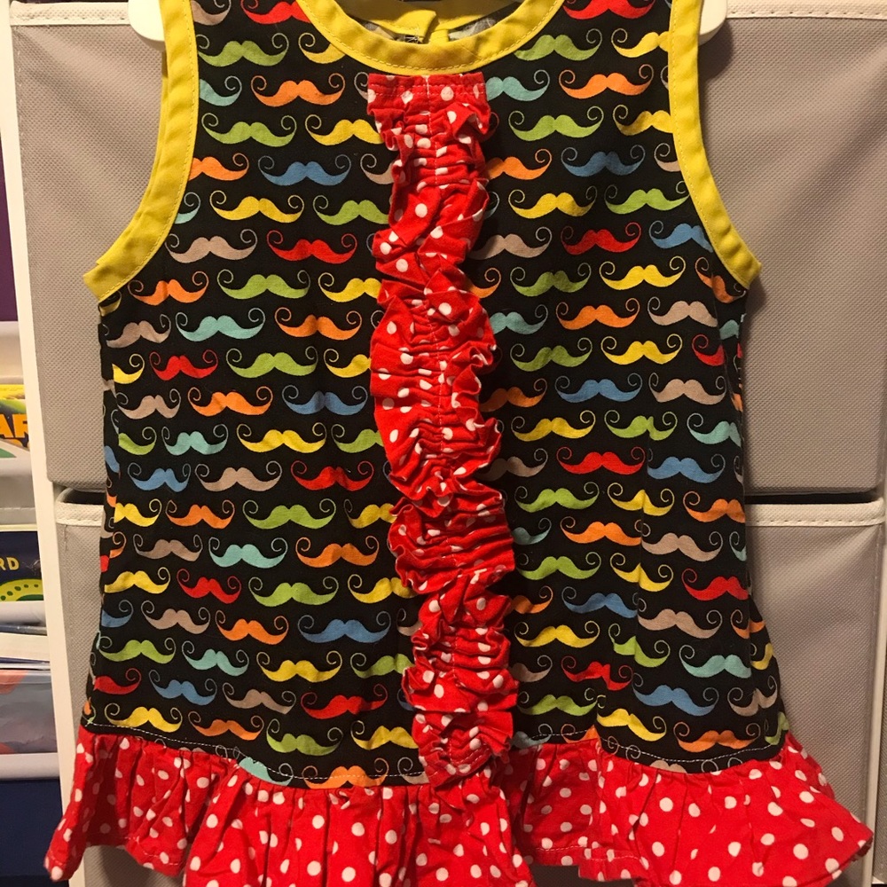 Baby Girl Mustache Print Dress
